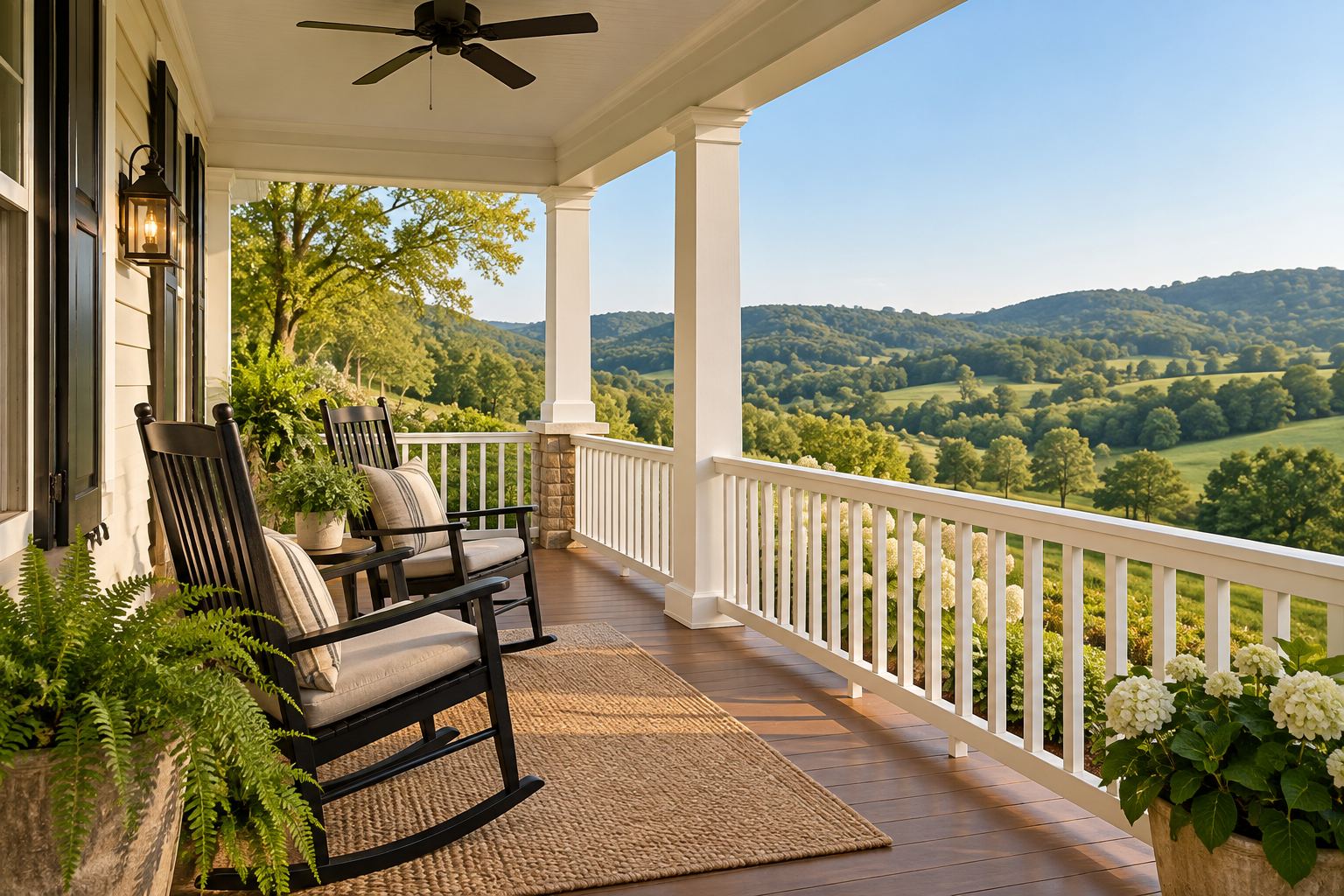 A cozy East Tennessee living room, illustrative